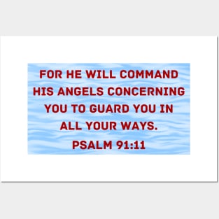 Bible Verse Psalm 91:11 Posters and Art